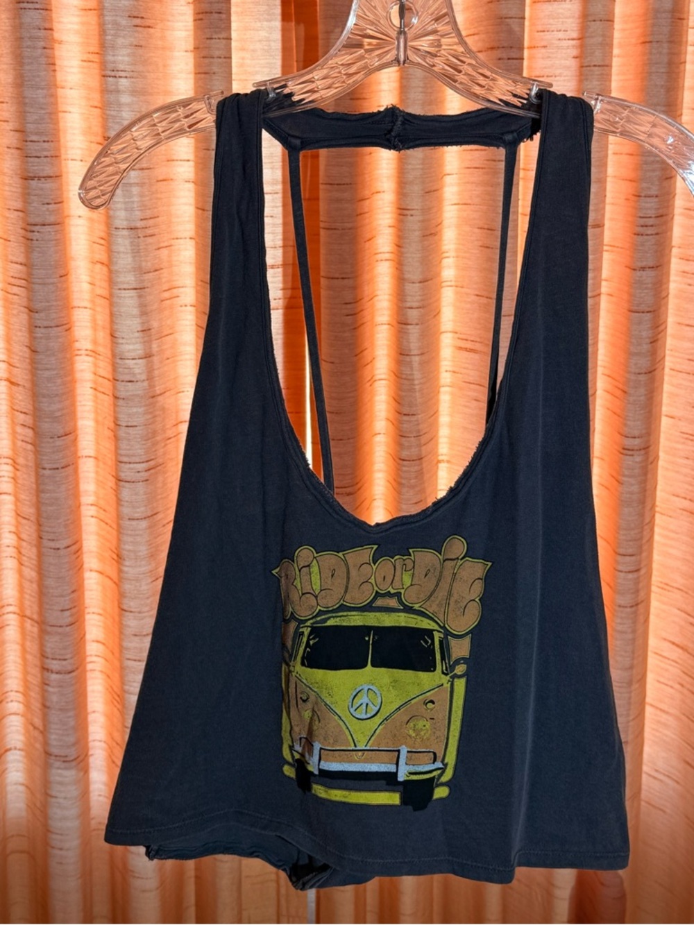 Tilly's Black Tank Top with Yellow Van Graphic